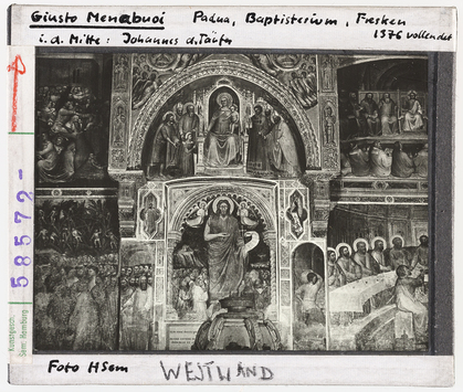 Vorschaubild Giusto Menabuoi: Padua, Baptisterium, Westwand Thronende Madonna und Johannes der Täufer 